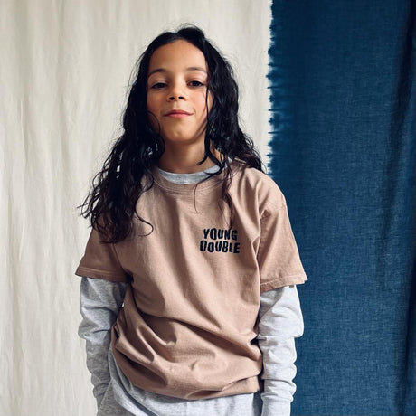 Young Double x Scout & Co exclusive - Younger & Wiser T-shirt - Clay | Scout & Co