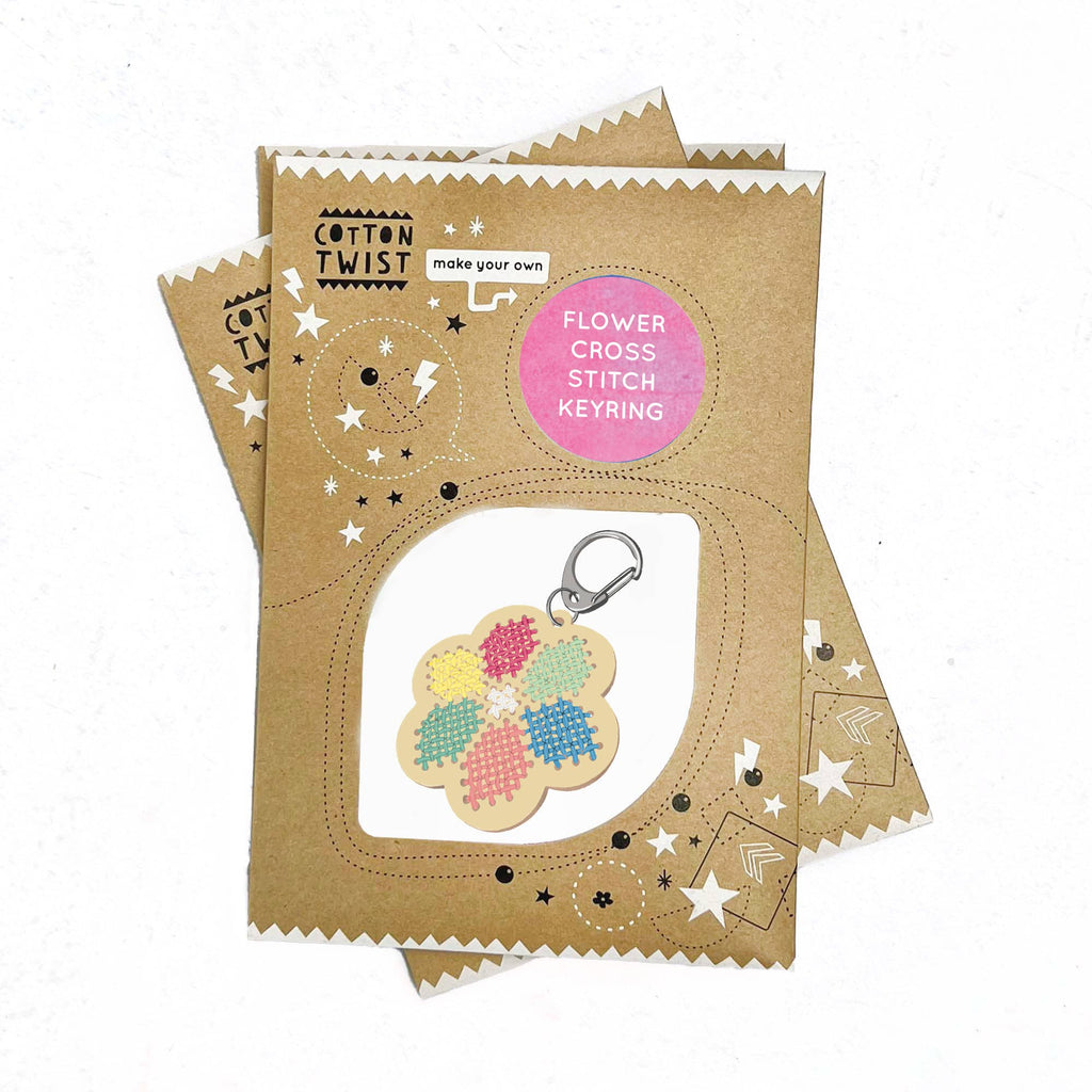 Cotton Twist - Make Your Own Flower Cross Stitch Keyring | Scout & Co