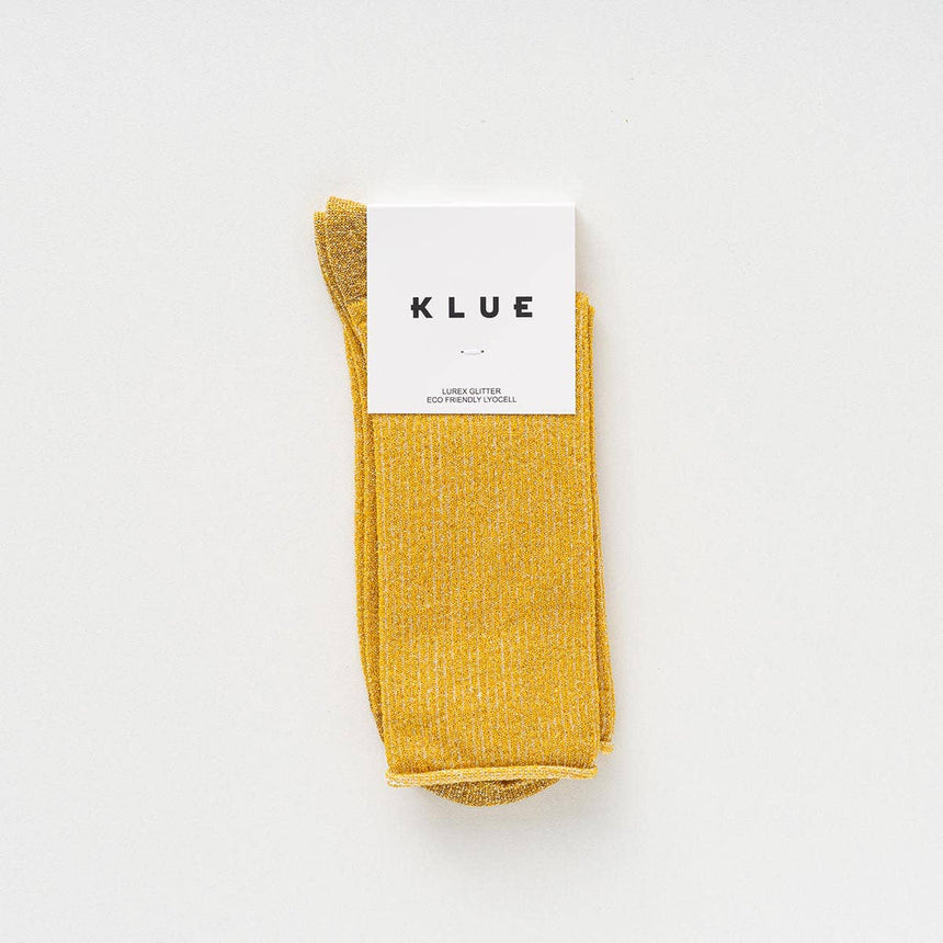 Klue - Glitter Lurex socks - Mustard | Scout & Co