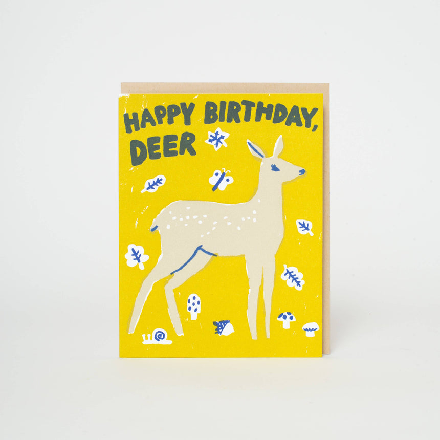 Egg Press - Happy Birthday Deer letterpress card | Scout & Co