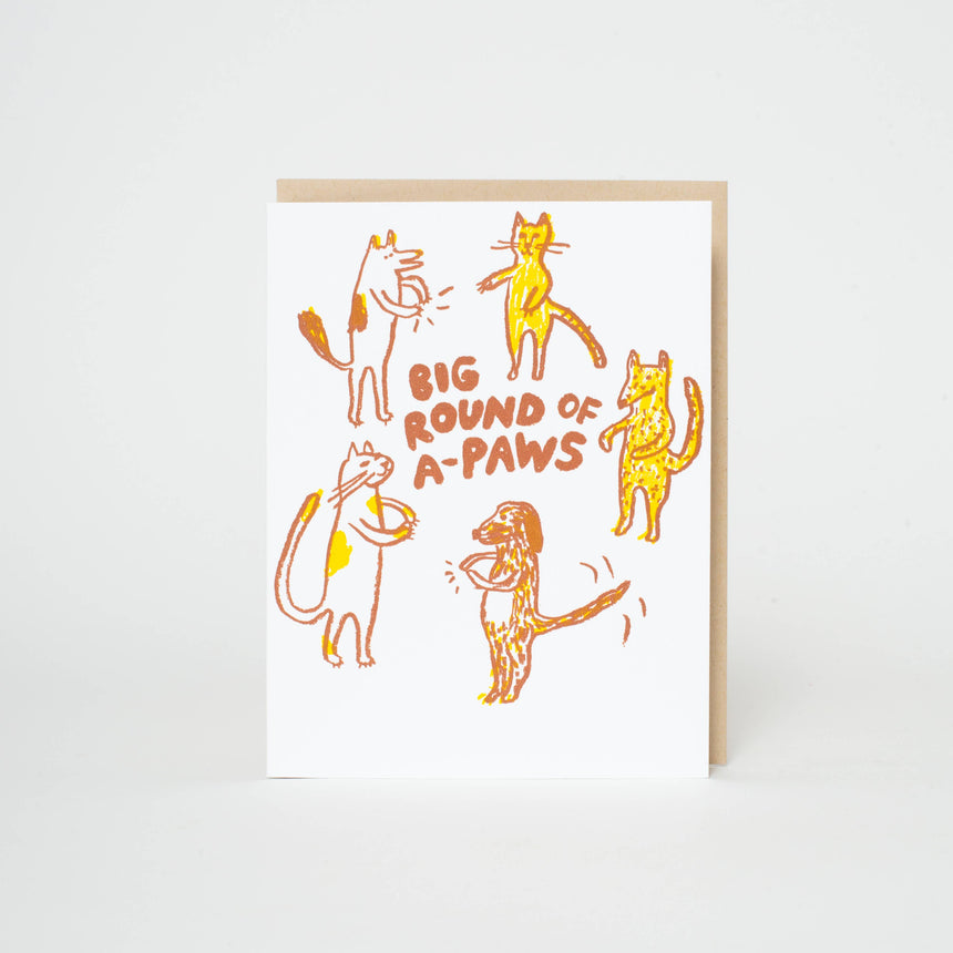 Egg Press - Round of A-Paws letterpress card | Scout & Co