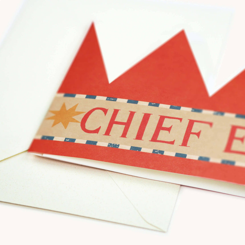 Hadley - Chief Elf Christmas party hat card | Scout & Co