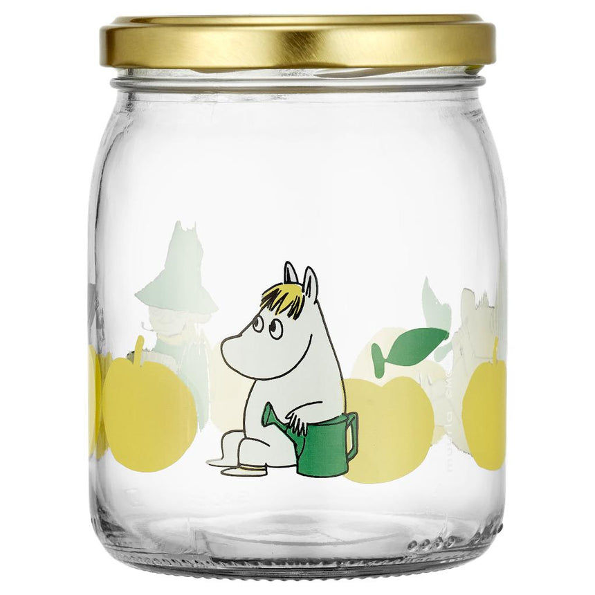 Muurla - Moomin glass kitchen jar - Joyful Apples - Yellow | Scout & Co