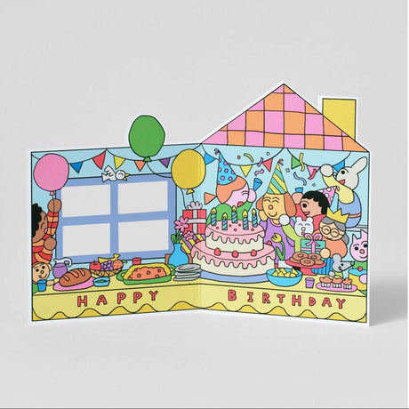 Wrap - Birthday House Party shaped card | Scout & Co