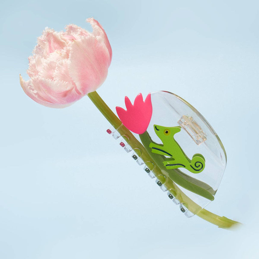 Winona Irene - Chameleon + tulip hair claw clip