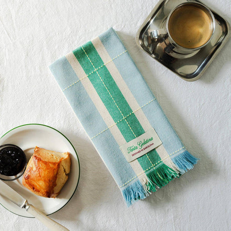 Tarta Gelatina - Striped Napkins (Set of 2) - Green / Blue | Scout & Co