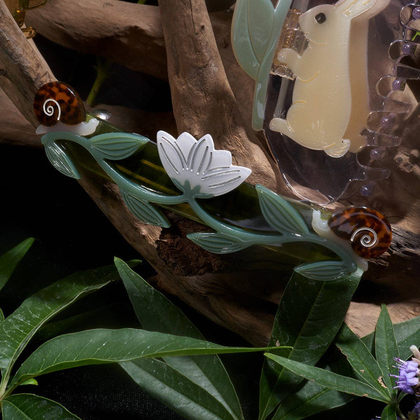 Winona Irene - Broceliande Lotus Flowers & Snails hair clip | Scout & Co