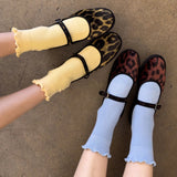 Le Bon Shoppe - Ruffled hugger crew socks - Banana Cream / Red | Scout & Co