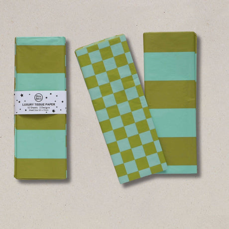 Petra Boase - Luxury Tissue Paper 10 sheets - Pale Olive / Turquoise | Scout & Co