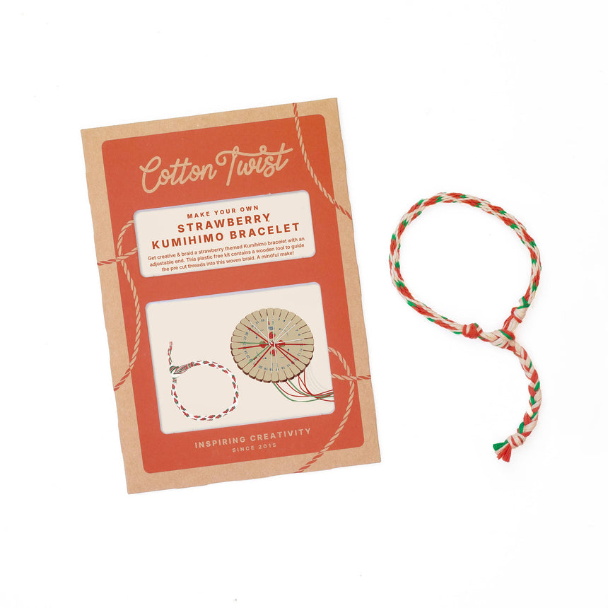 Cotton Twist - Make Your Own Strawberry Kumihimo Bracelet Kit | Scout & Co