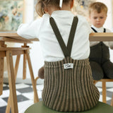 Silly Silas - Special footed cotton tights with braces - Seaweed & Peanut Striped | Scout & Co