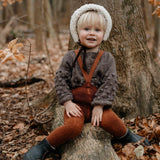 Silly Silas - Teddy warmy cotton tights with braces - Cinnamon | Scout & Co