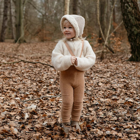 Silly Silas - Teddy footed tights with braces - Light Brown | Scout & Co