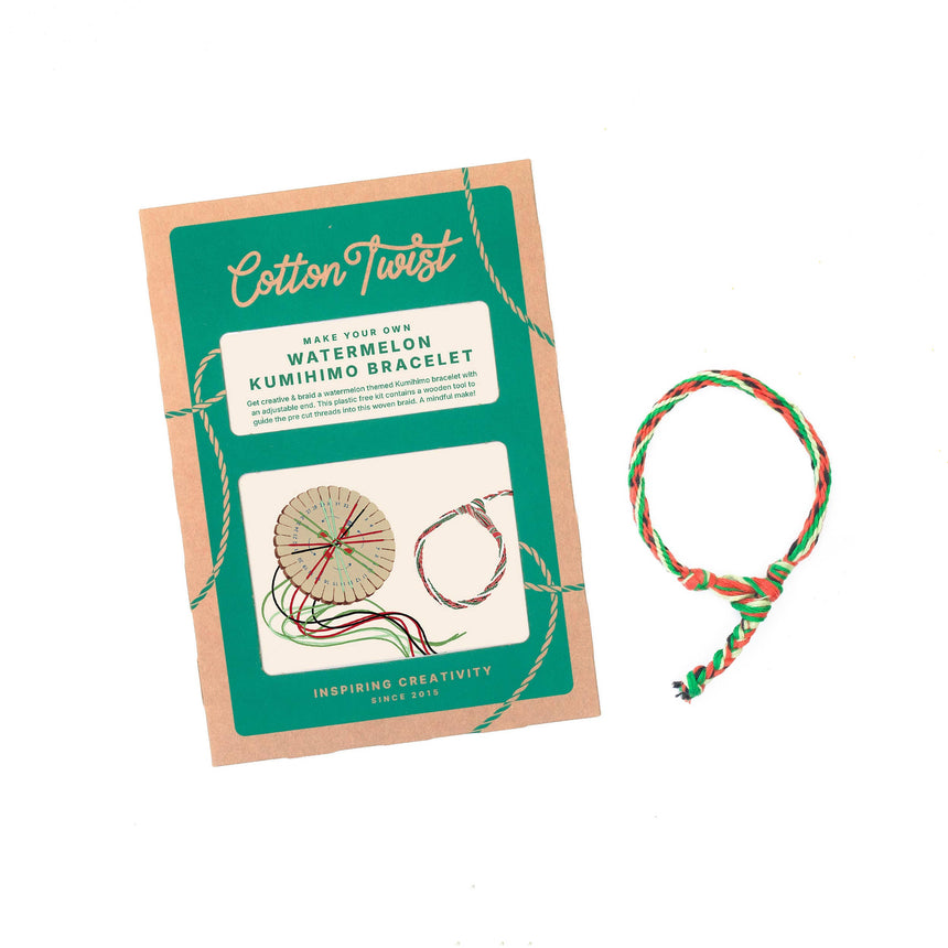 Cotton Twist - Make Your Own Watermelon Kumihimo Bracelet craft kit | Scout & Co