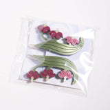 Winona Irene - Bleeding Heart flower hair barrettes set