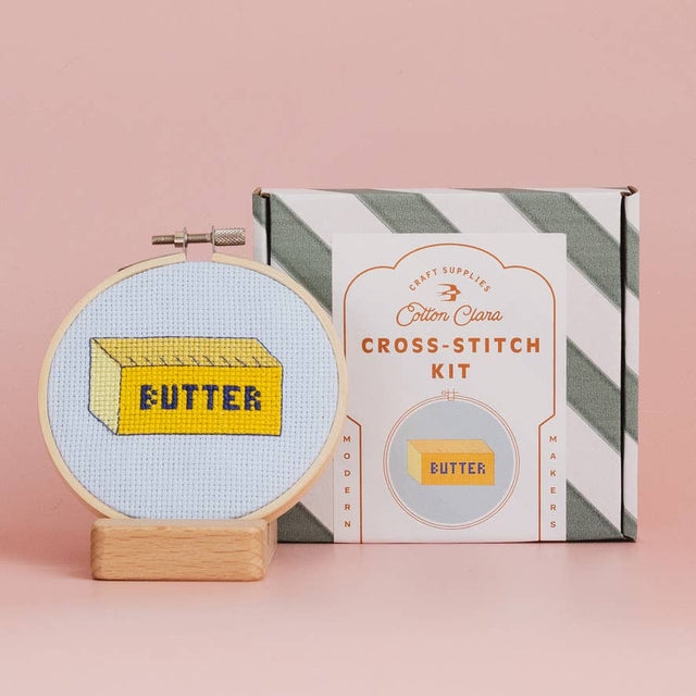 Cotton Clara - Butter Cross Stitch Kit for Beginners | Scout & Co