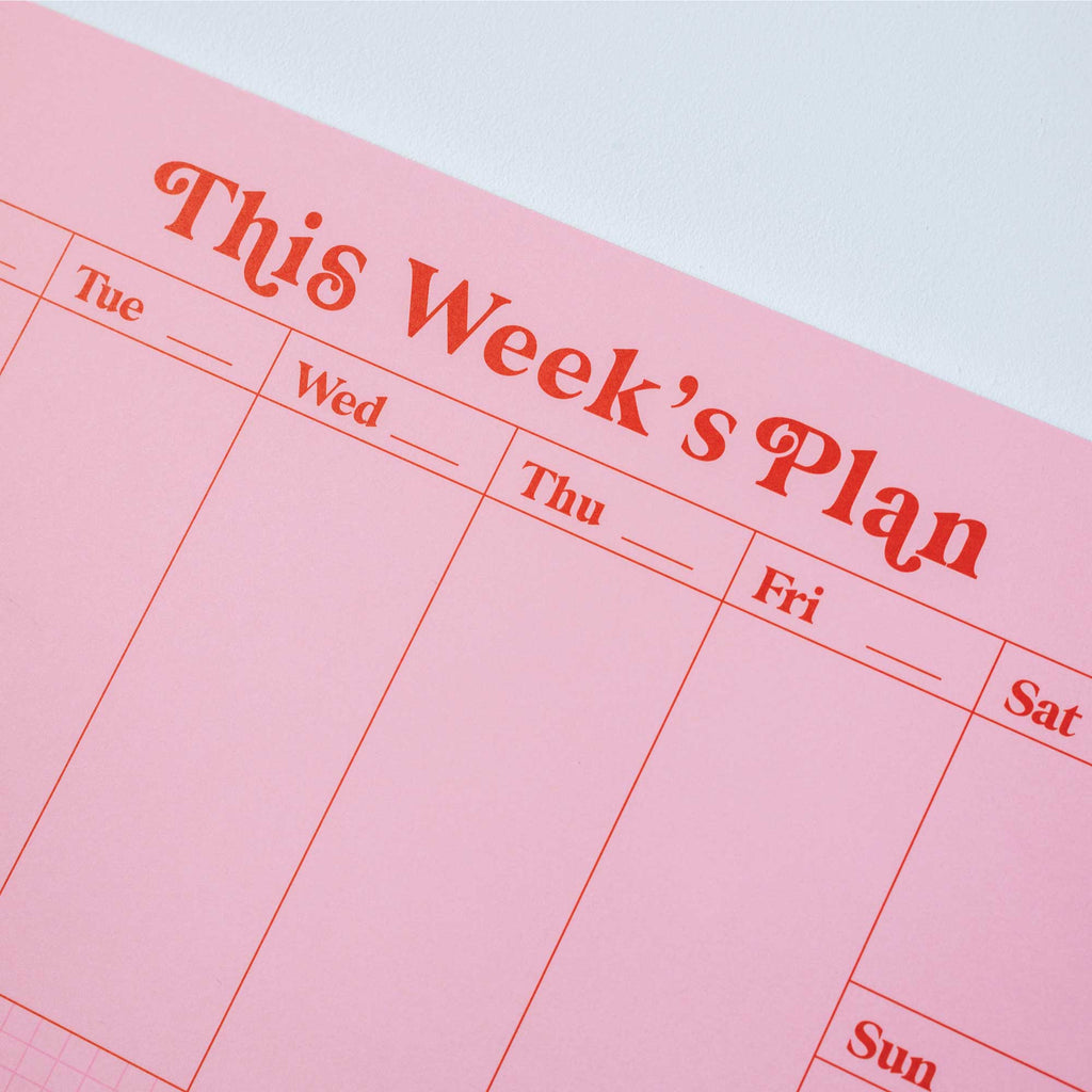 Good Tuesday - A4 Weekly Planner Pad - Pink & Red | Scout & Co