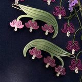 Winona Irene - Bleeding Heart flower hair barrettes set