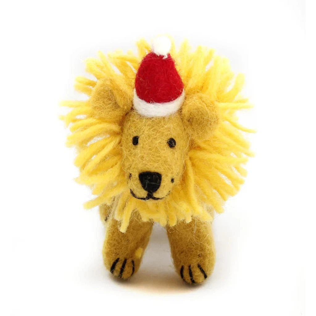 Amica - Safari lion in Christmas hat - felt decoration | Scout & Co