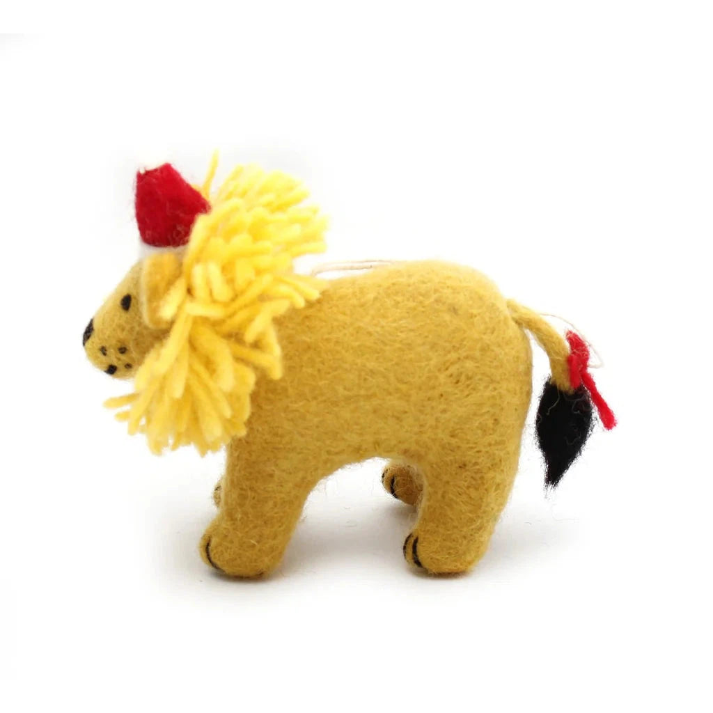 Amica - Safari lion in Christmas hat - felt decoration | Scout & Co