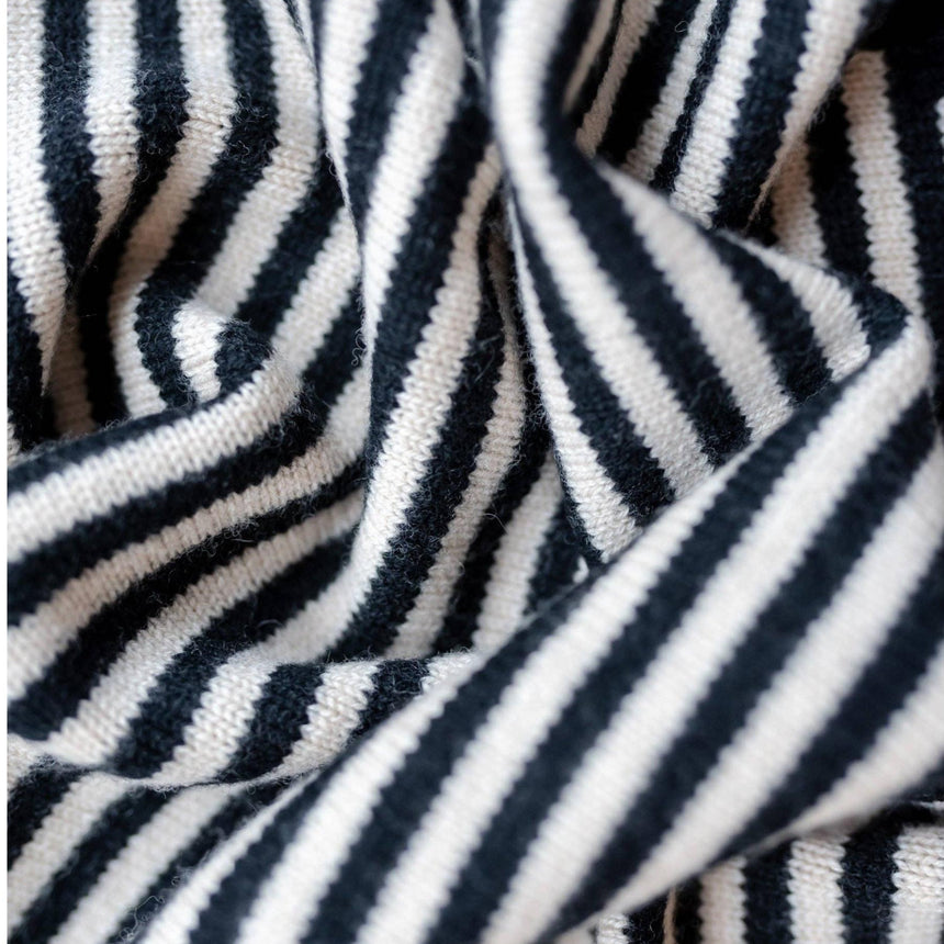 TBCo - Merino Triangle Scarf in Black Stripe | Scout & Co