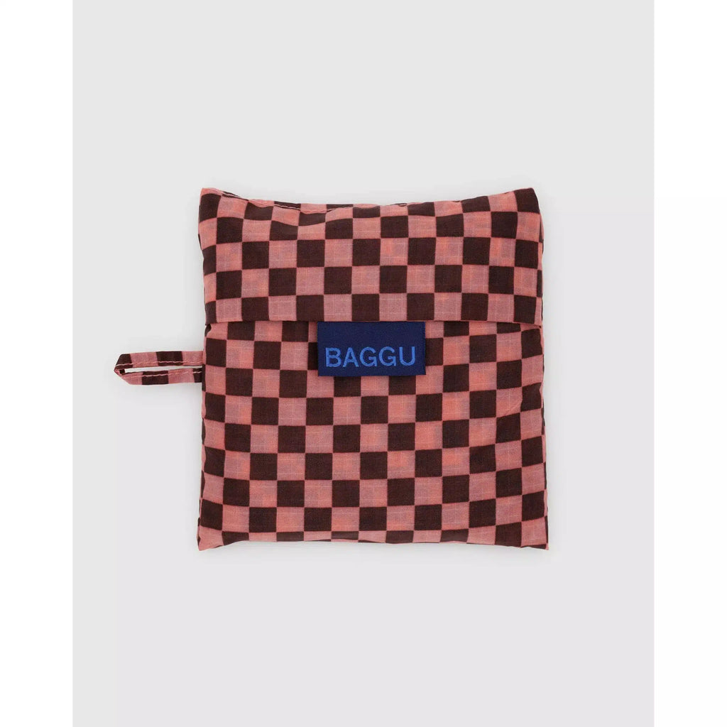 Baggu - Standard Baggu reusable bag - Pink Brown Check | Scout & Co