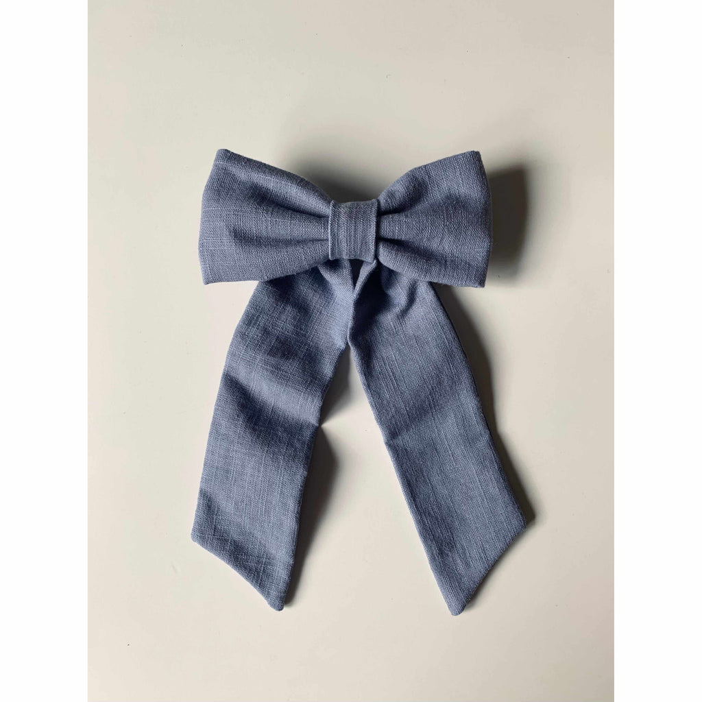 Thread Maker x Scout & Co - Linen hair bow - kids - Blue | Scout & Co