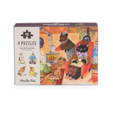 Moulin Roty - Les Minouchkas - Une Belle Journée - 4 mini jigsaw puzzles | Scout & Co