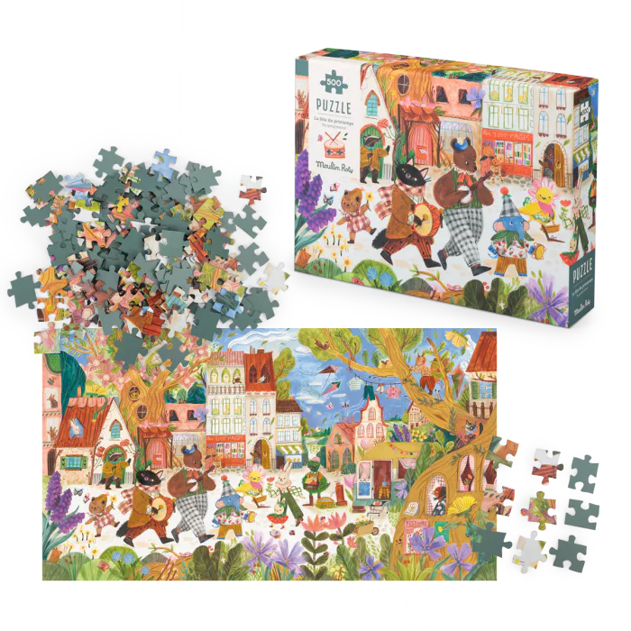 Moulin Roty - La Fete du Printemps 500-piece jigsaw puzzle | Scout & Co