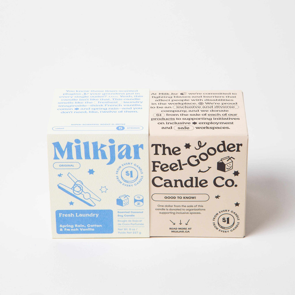 Milk Jar Candle Co - Fresh Laundry candle - Rain, Cotton & Vanilla | Scout & Co