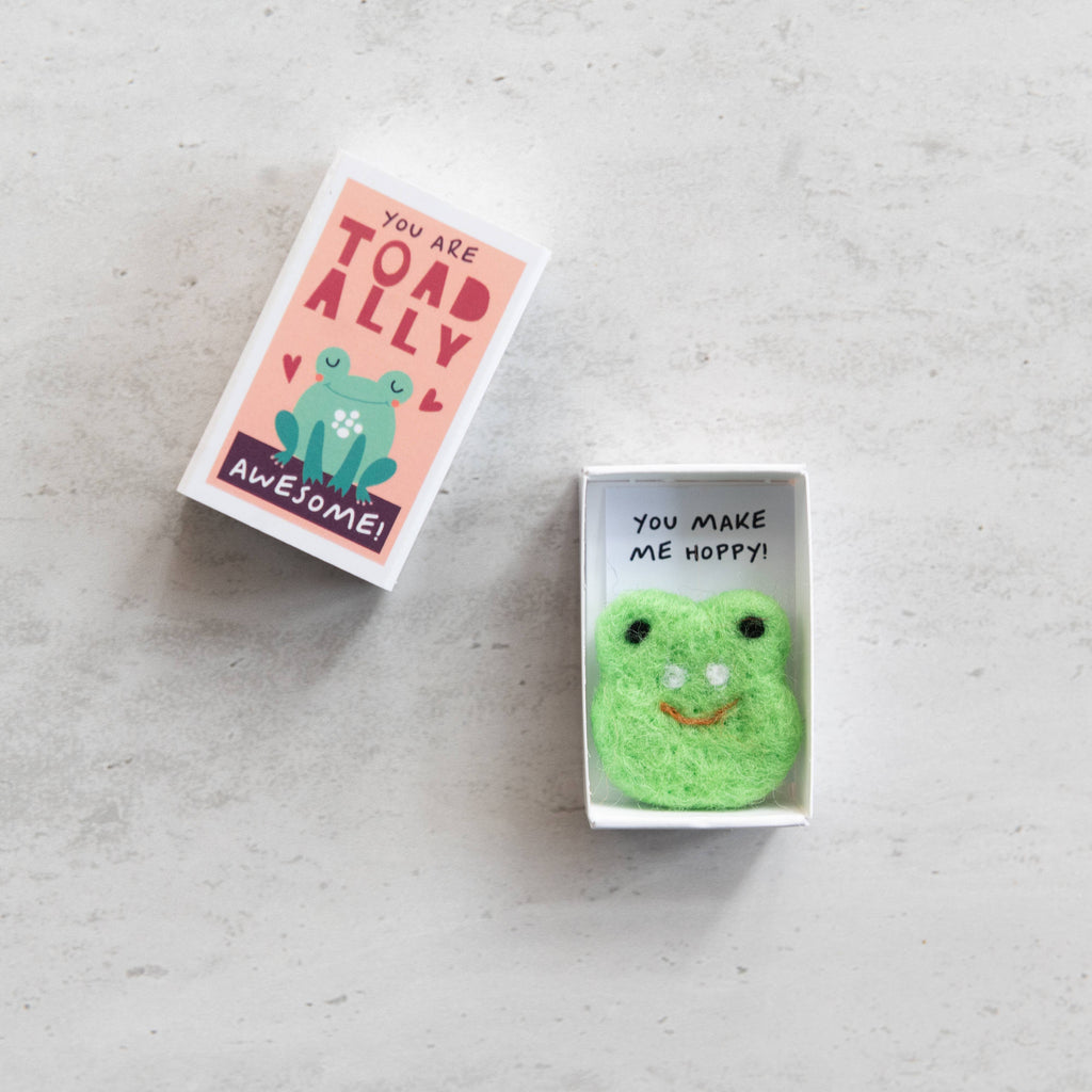 Toadally Awesome Wool Felt Frog In A Matchbox | Scout & Co