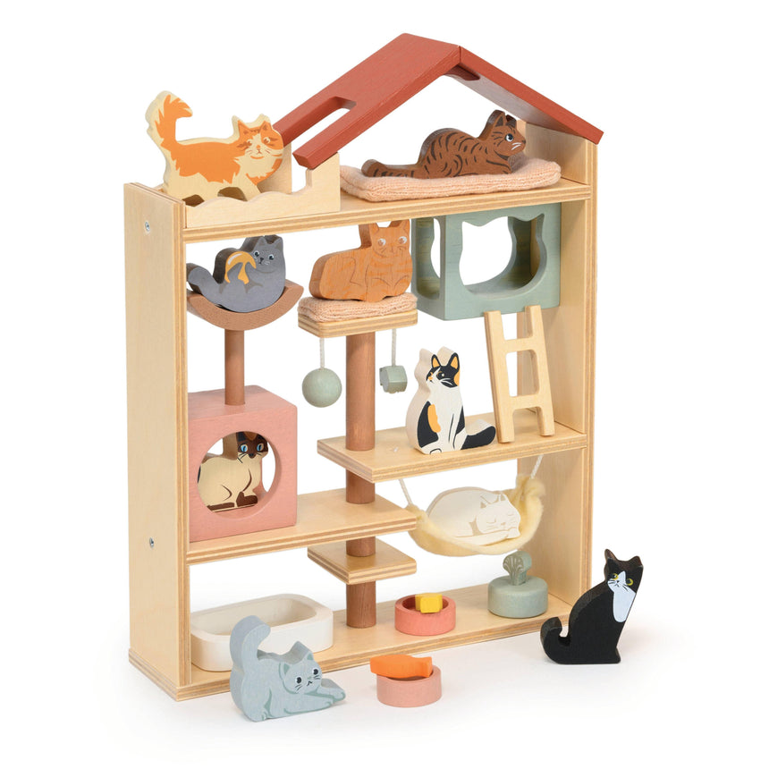 Tender Leaf Toys - Purrfect Stay Cat Hotel wooden play set | Scout & Co