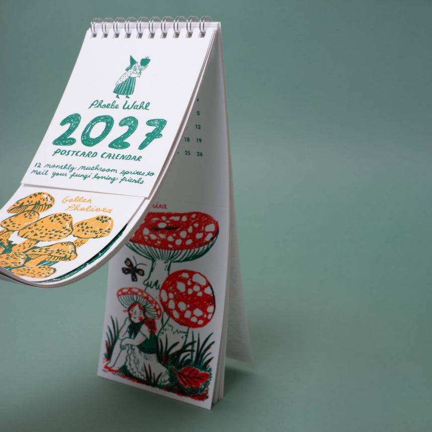 Egg Press - Gnomes & Mushrooms 2027 postcard wall calendar | Scout & Co