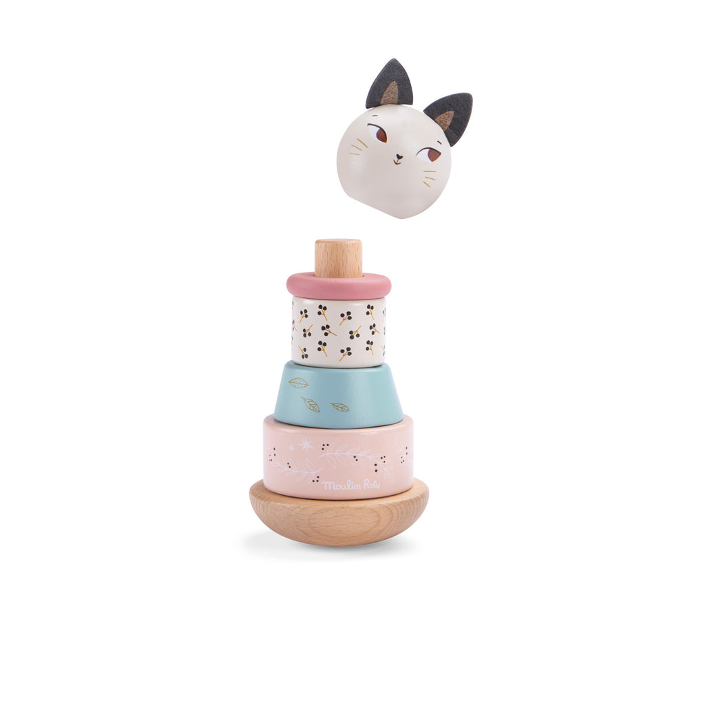 Moulin Roty - Apres La Pluie wooden stacking cat | Scout & Co