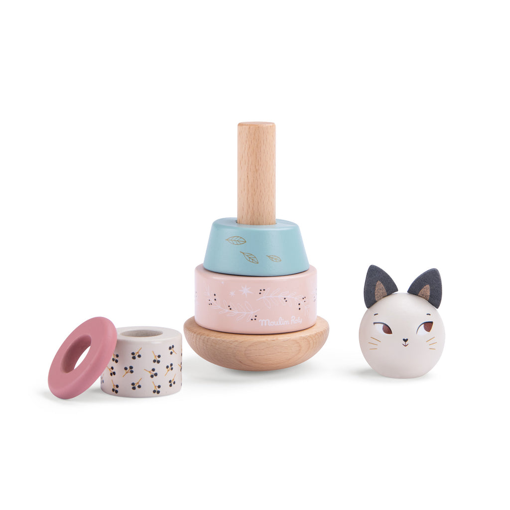 Moulin Roty - Apres La Pluie wooden stacking cat | Scout & Co