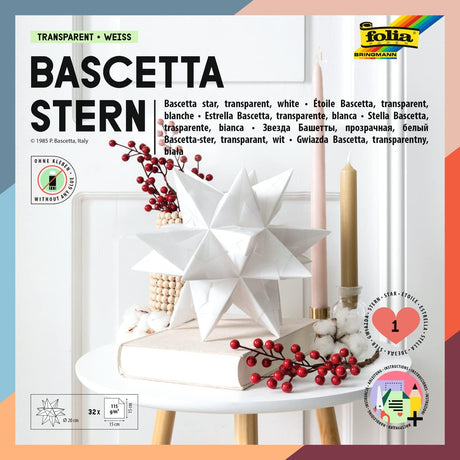 Folia - Bascetta origami star DIY kit - transparent paper | Scout & Co