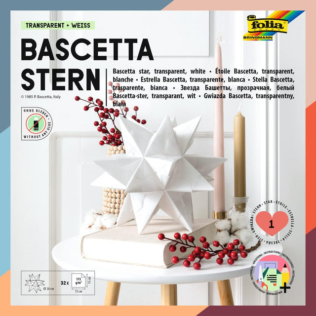 Folia - Bascetta origami star DIY kit - transparent paper | Scout & Co