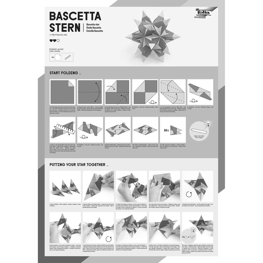 Folia - Bascetta origami star DIY kit - transparent paper | Scout & Co
