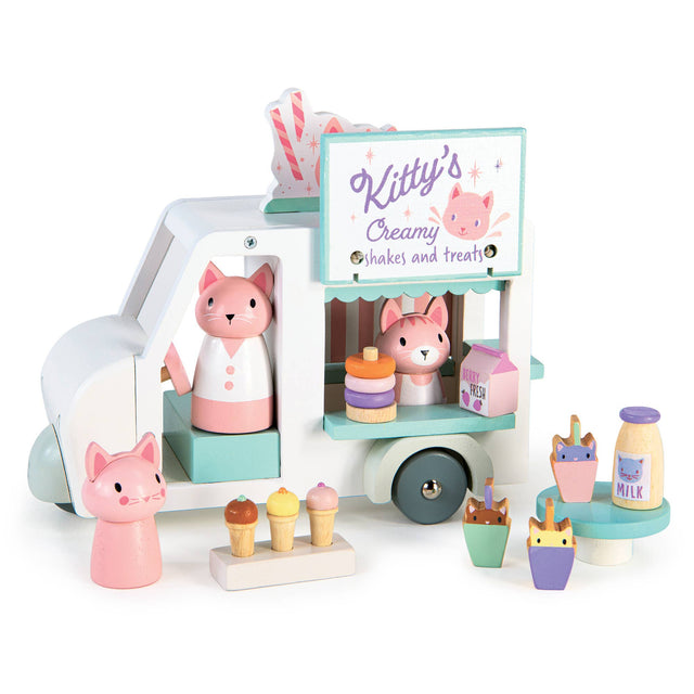 Tender Leaf Toys - Kitty's Milkshake Van wooden play set | Scout & Co