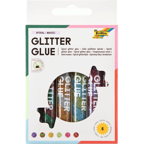 Folia - Glitter glue set of 6 - Spiral Magic | Scout & Co