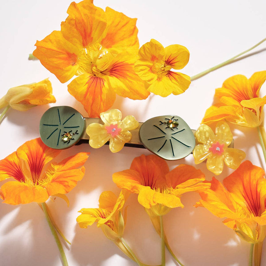 Winona Irene - Nasturtium jewelled French hair barrette | Scout & Co