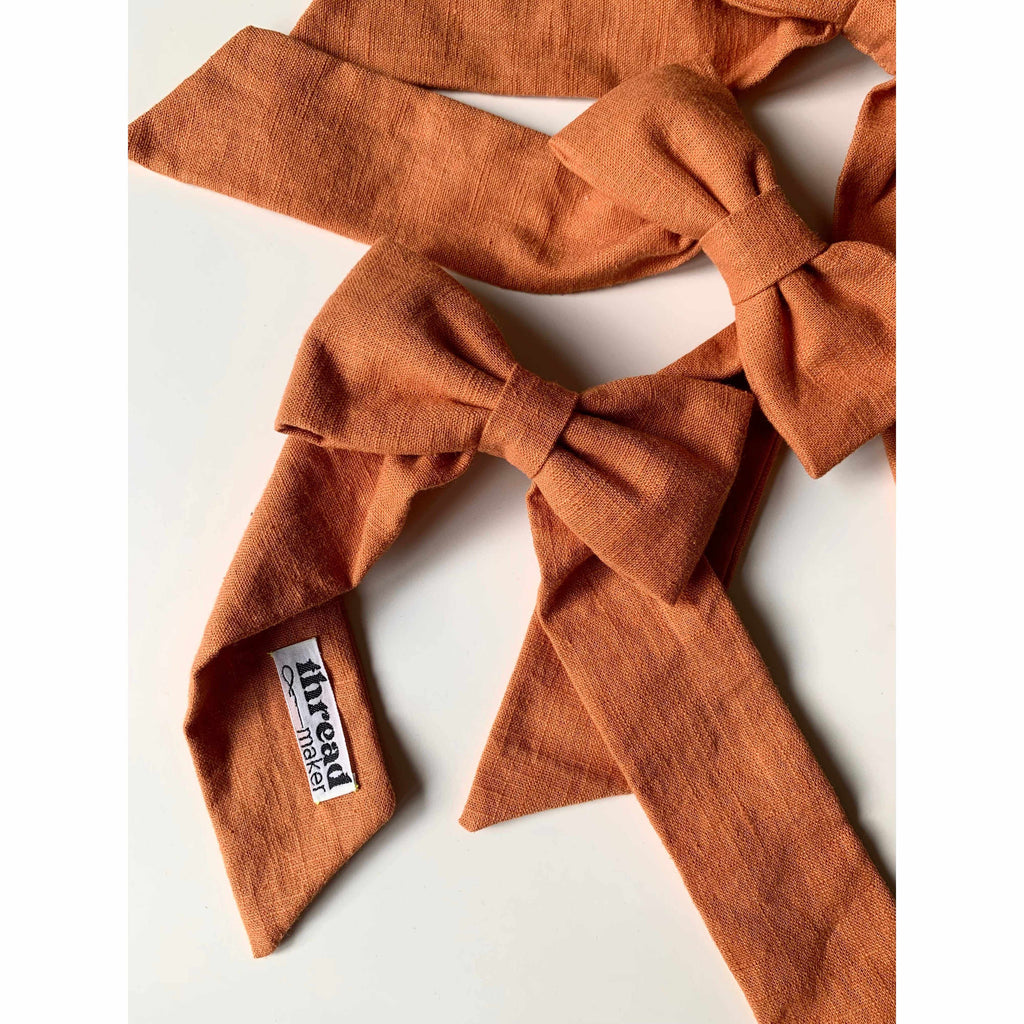 Thread Maker x Scout & Co - Linen hair bow - kids - Rust | Scout & Co