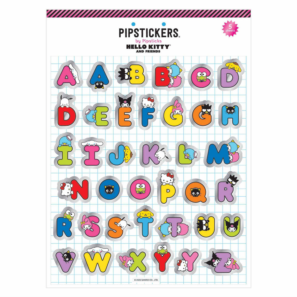 Pipsticks - Hello Kitty And Friends Hide & Seek Big Alphabet sticker sheet | Scout & Co