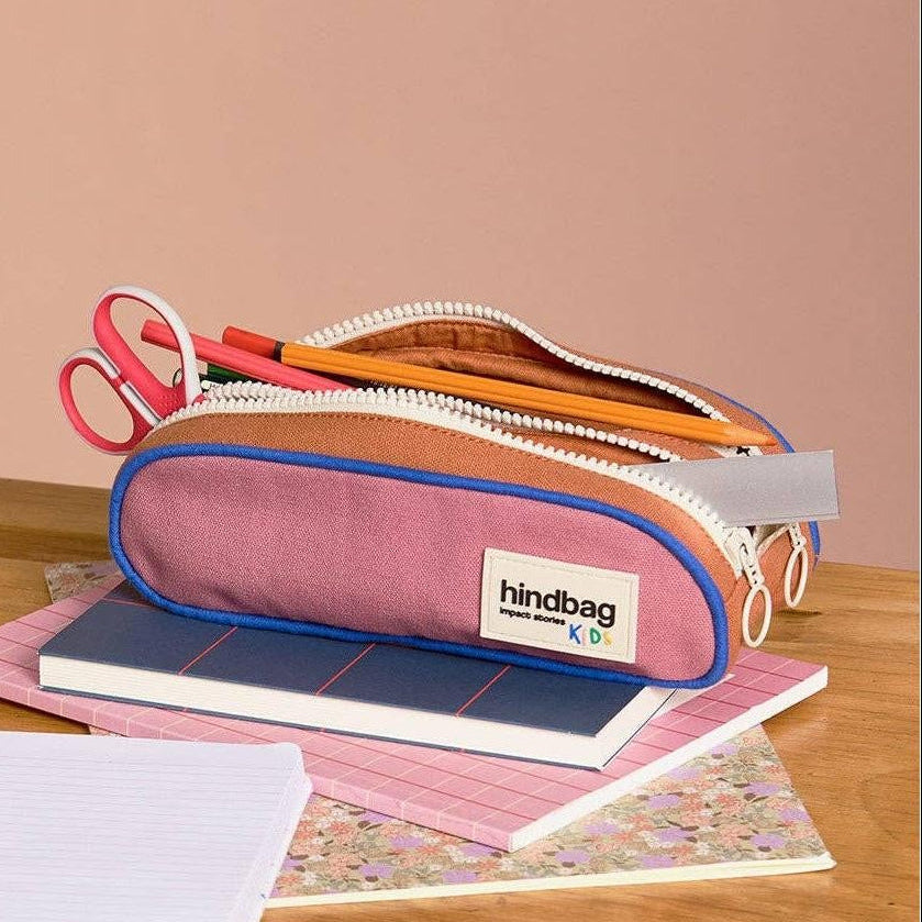 Hindbag - Malo Tricolour Pink Pencil Case - Blush | Scout & Co