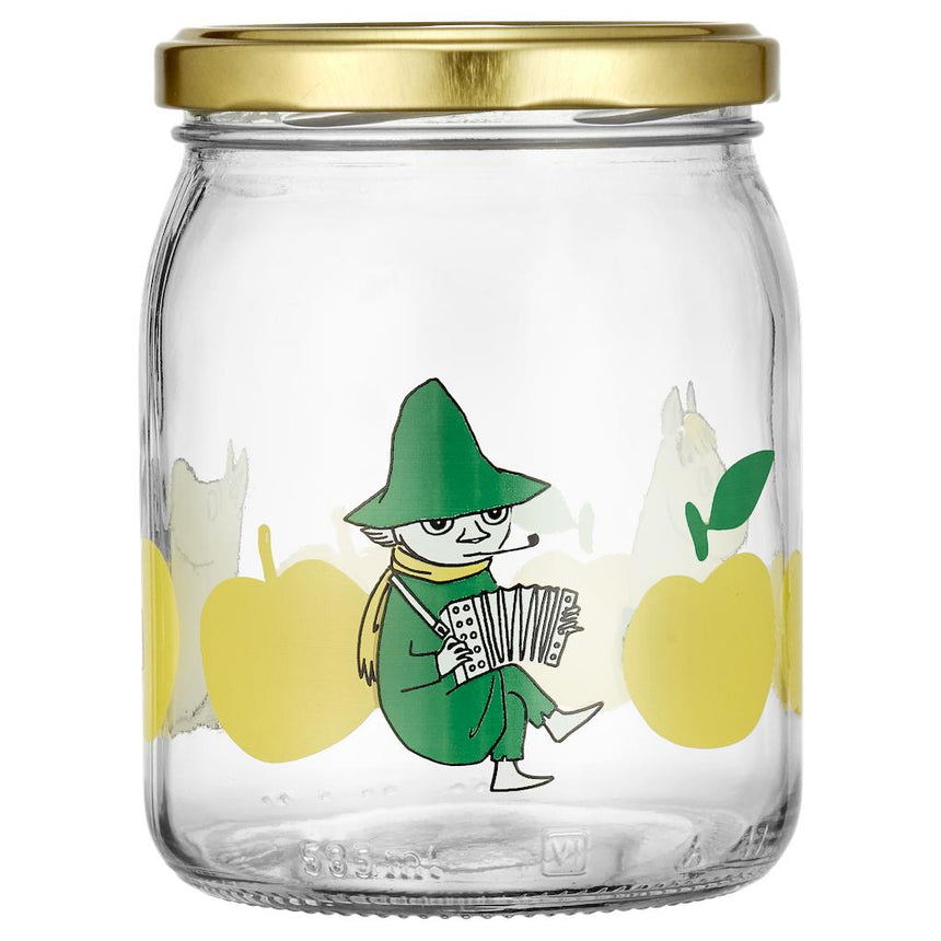 Muurla - Moomin glass kitchen jar - Joyful Apples - Yellow | Scout & Co