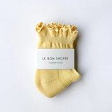 Le Bon Shoppe - Ruffled hugger crew socks - Banana Cream / Red | Scout & Co