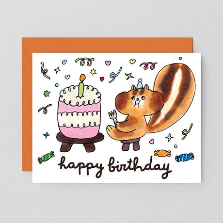 Wrap - Happy Birthday Squirrel & Cake card | Scout & Co