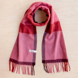 TBCo - Lambswool Oversized Scarf - Berry Block Check | Scout & Co