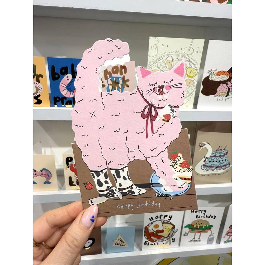 Eat The Moon - Hey Cat die cut birthday card | Scout & Co