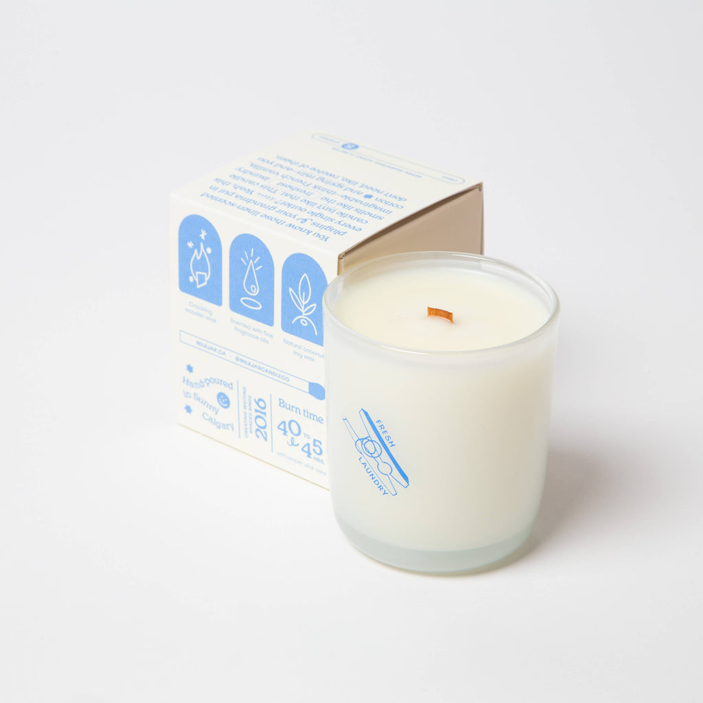 Milk Jar Candle Co - Fresh Laundry candle - Rain, Cotton & Vanilla | Scout & Co